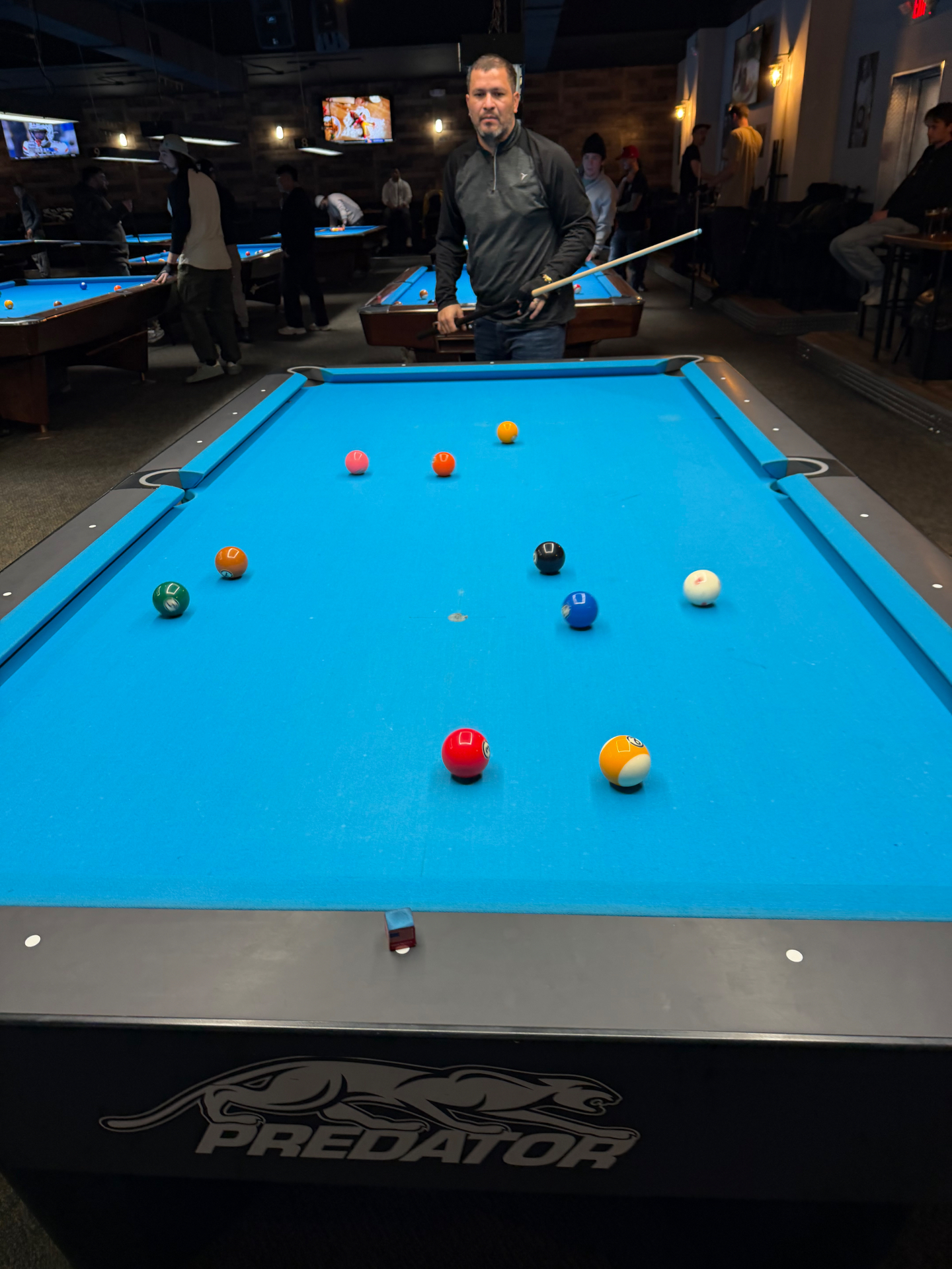 Pool table during real BCA league competition at Queens Pro Pool League